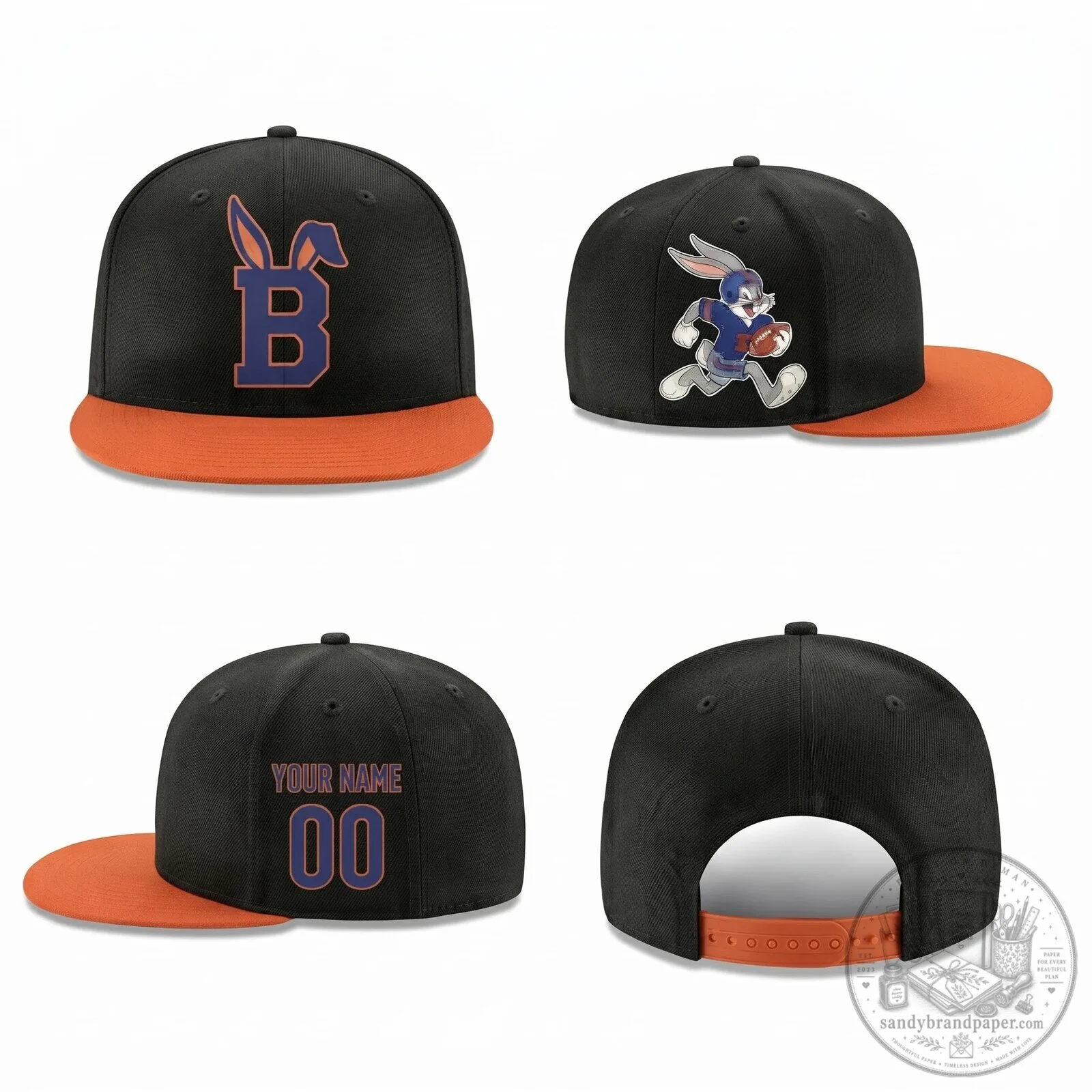 Chicago Bears Bugs Bunny Football Personalized Snapback Cap Hat
