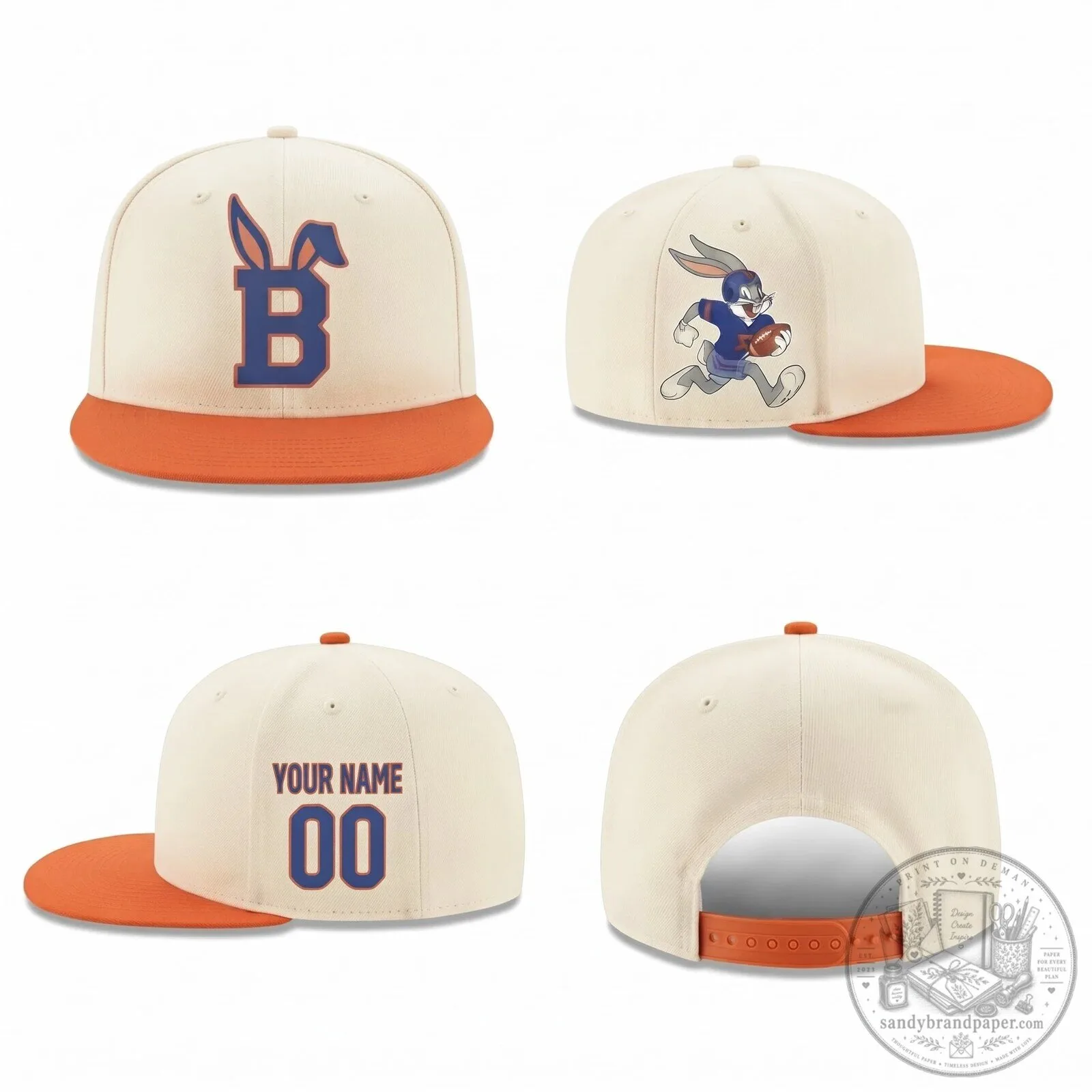 Chicago Bears Bugs Bunny Football Personalized Snapback Cap Hat 6 Chicago Bears Bugs Bunny Football Personalized Snapback Cap Hat