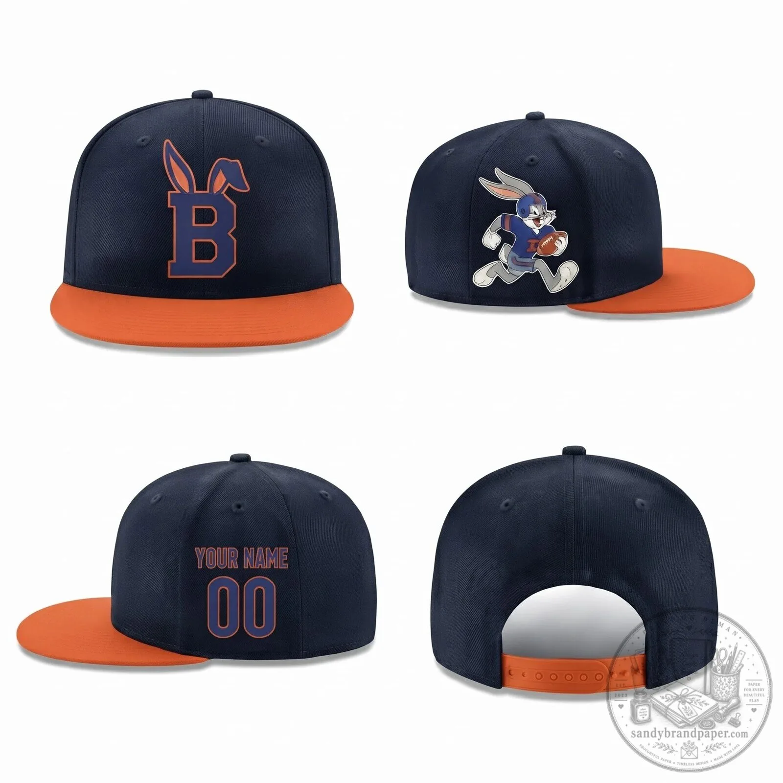 Chicago Bears Bugs Bunny Football Personalized Snapback Cap Hat 7 Chicago Bears Bugs Bunny Football Personalized Snapback Cap Hat