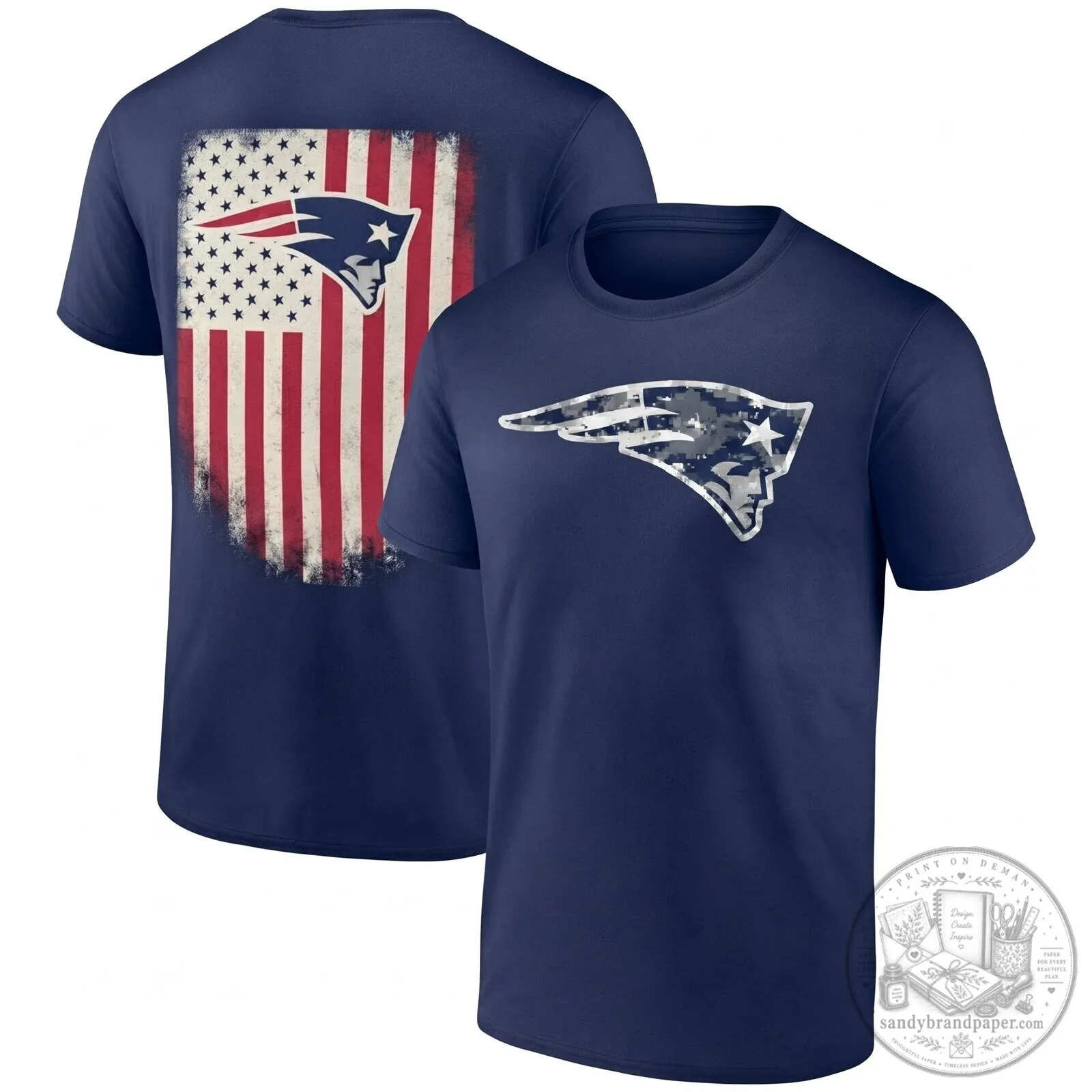 Distressed Black T-Shirt featuring American Flag for New England Patriots Salute To Service 9 Distressed Black T-Shirt featuring American Flag for New England Patriots Salute To Service