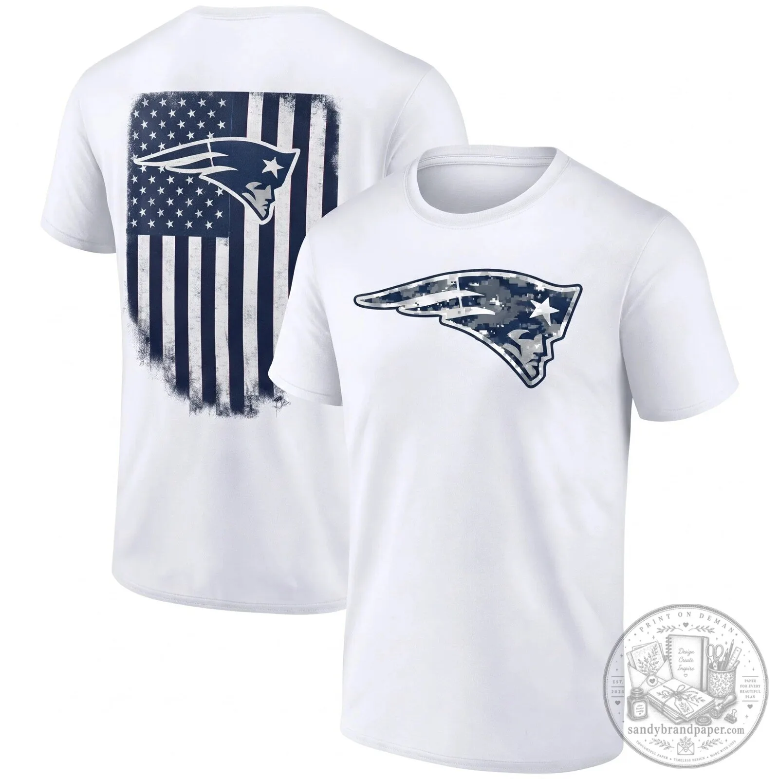 Distressed Black T-Shirt featuring American Flag for New England Patriots Salute To Service 10 Distressed Black T-Shirt featuring American Flag for New England Patriots Salute To Service