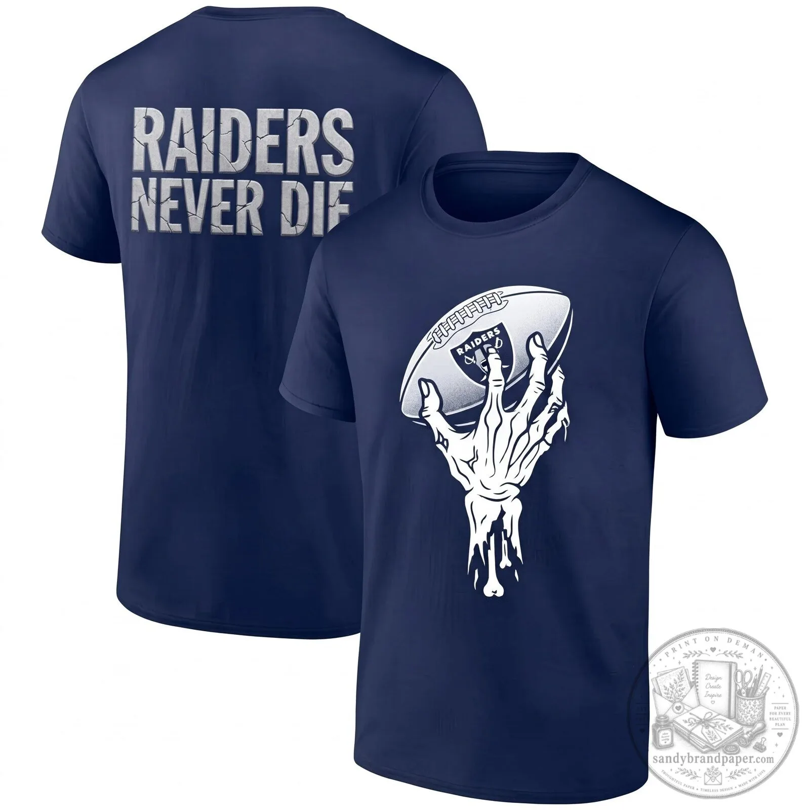 Halloween Las Vegas Raiders Skeleton Hand Holding Football T-Shirt 8 Halloween Las Vegas Raiders Skeleton Hand Holding Football T-Shirt