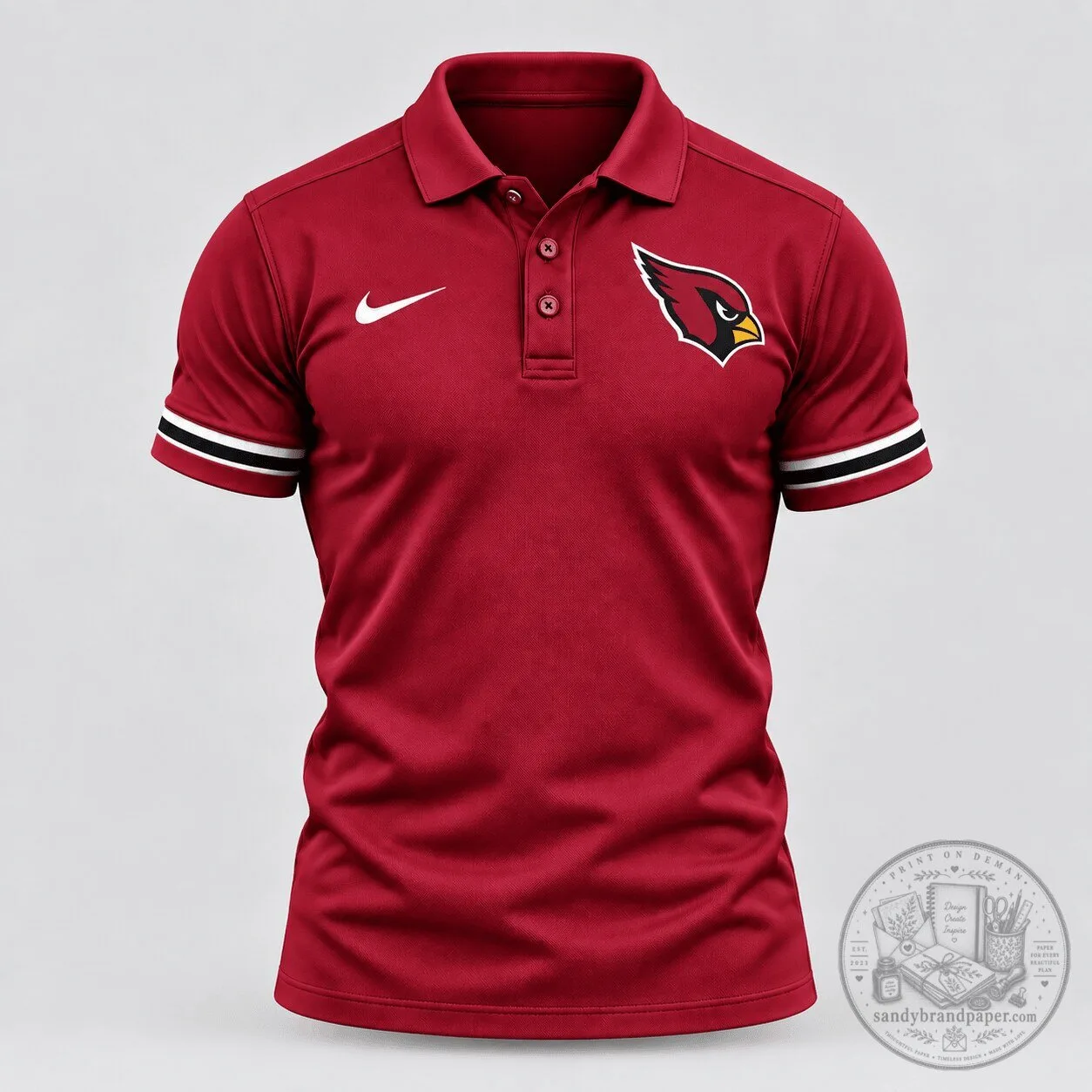 Arizona Cardinals Football Team Logo Red Performance Polo Shirt for Men
