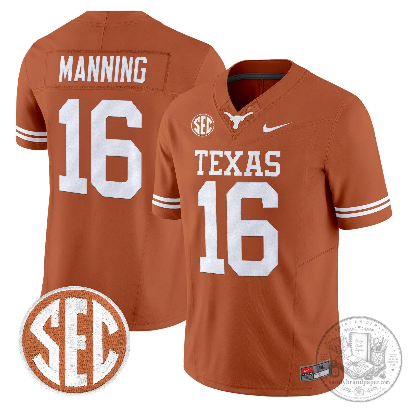 Texas Longhorns Arch Manning Football Jersey