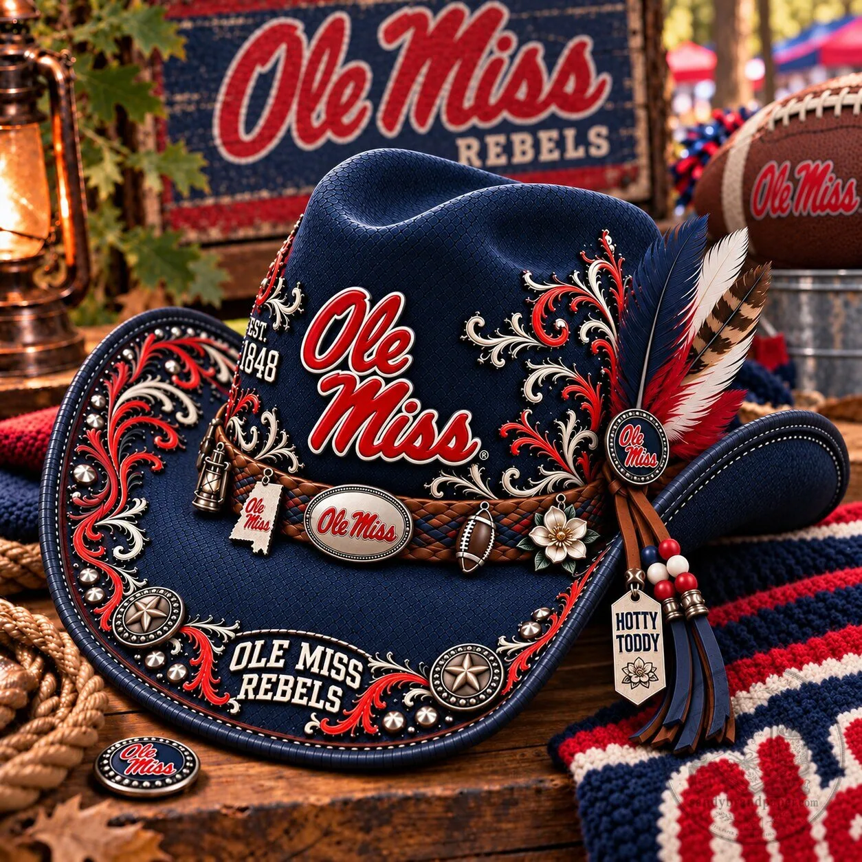 Ole Miss Rebels Football Team Cowboy Hat