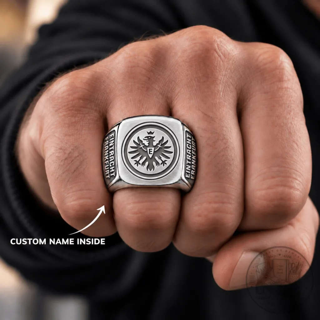 Eintracht Frankfurt Bundesliga Football Club Custom Engraved Men's Ring Eintracht Frankfurt Bundesliga Football Club Custom Engraved Men's Ring