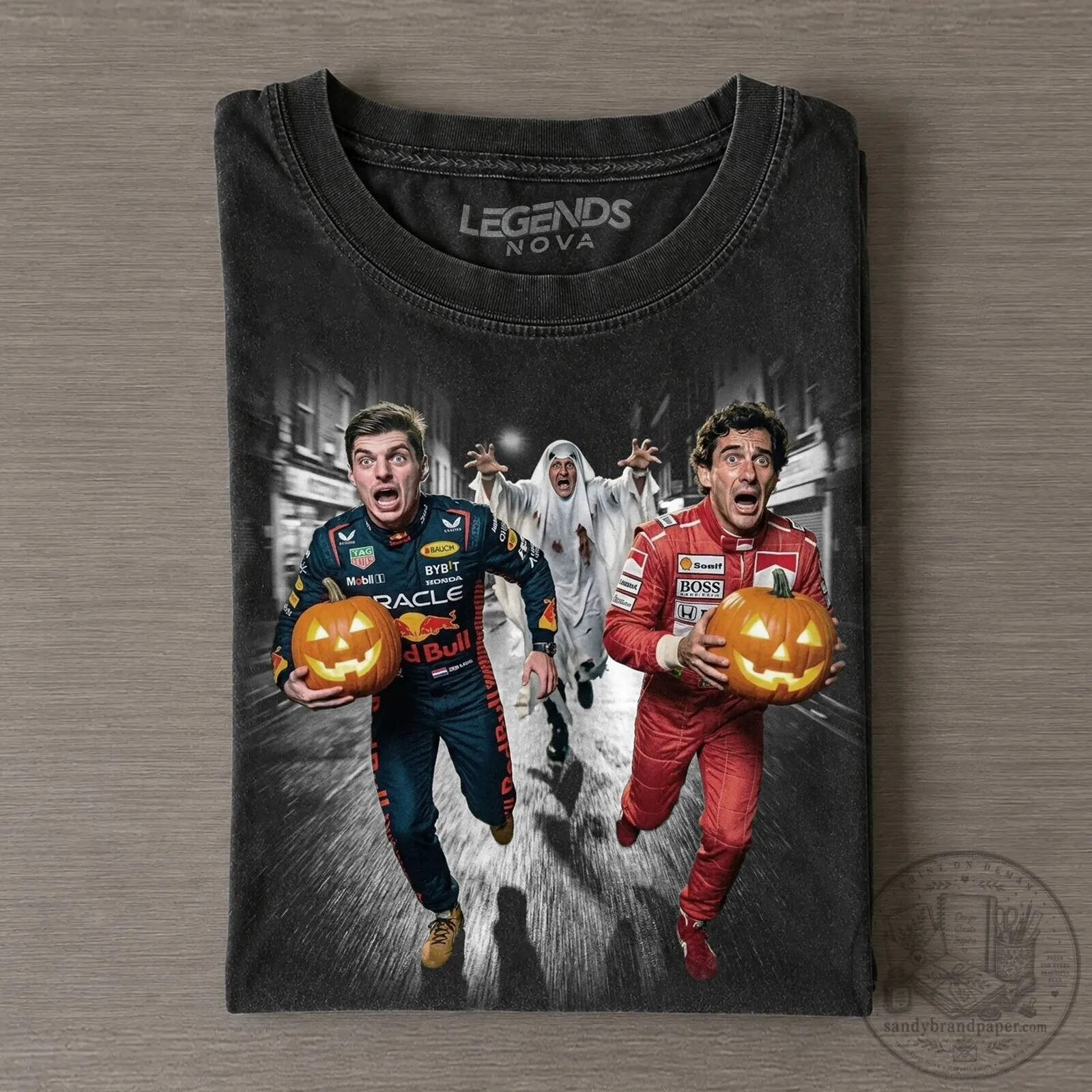 Max Verstappen and Ayrton Senna Halloween Funny Vintage T-Shirt