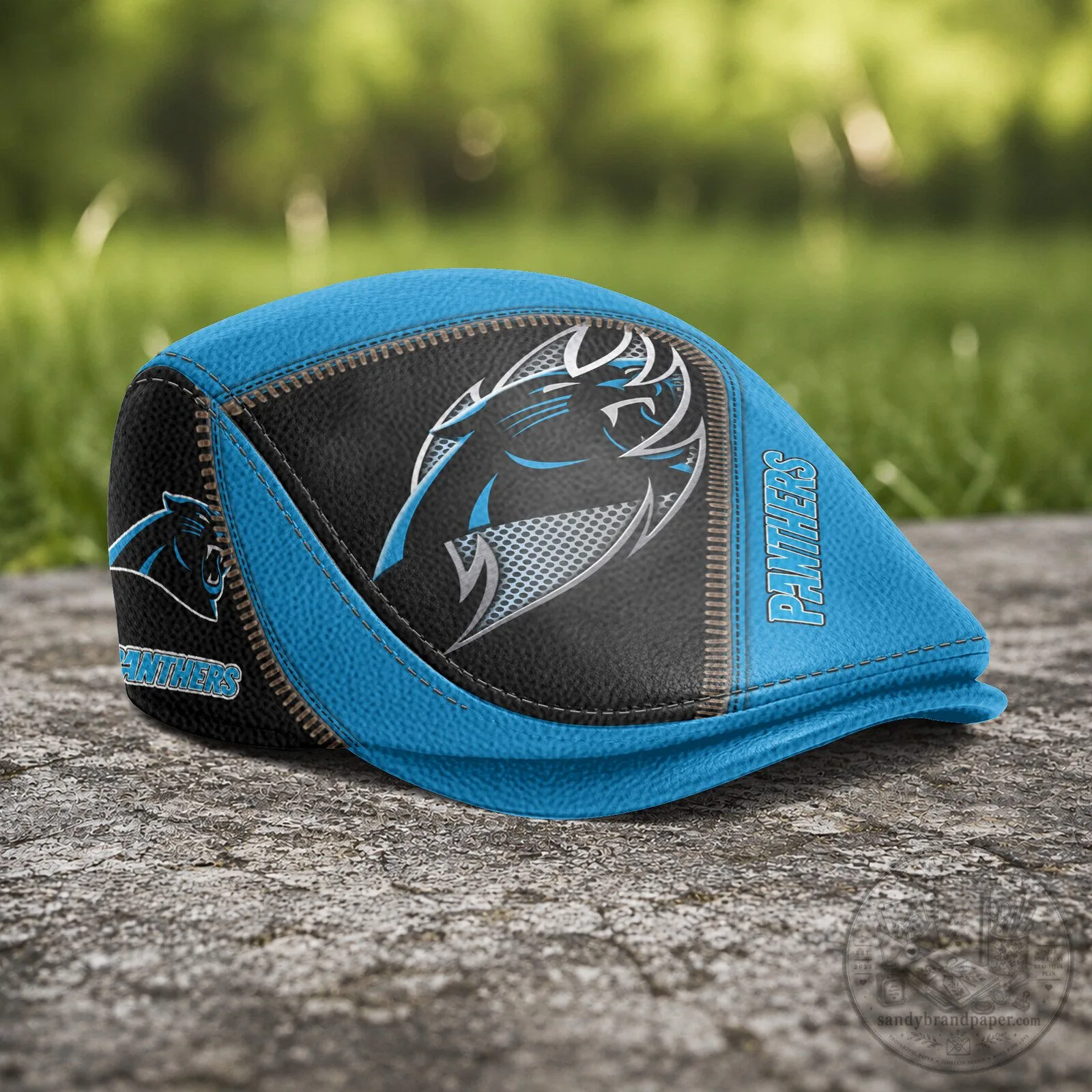 Carolina Panthers NFL Team Logo Blue and Black Flat Cap Hat