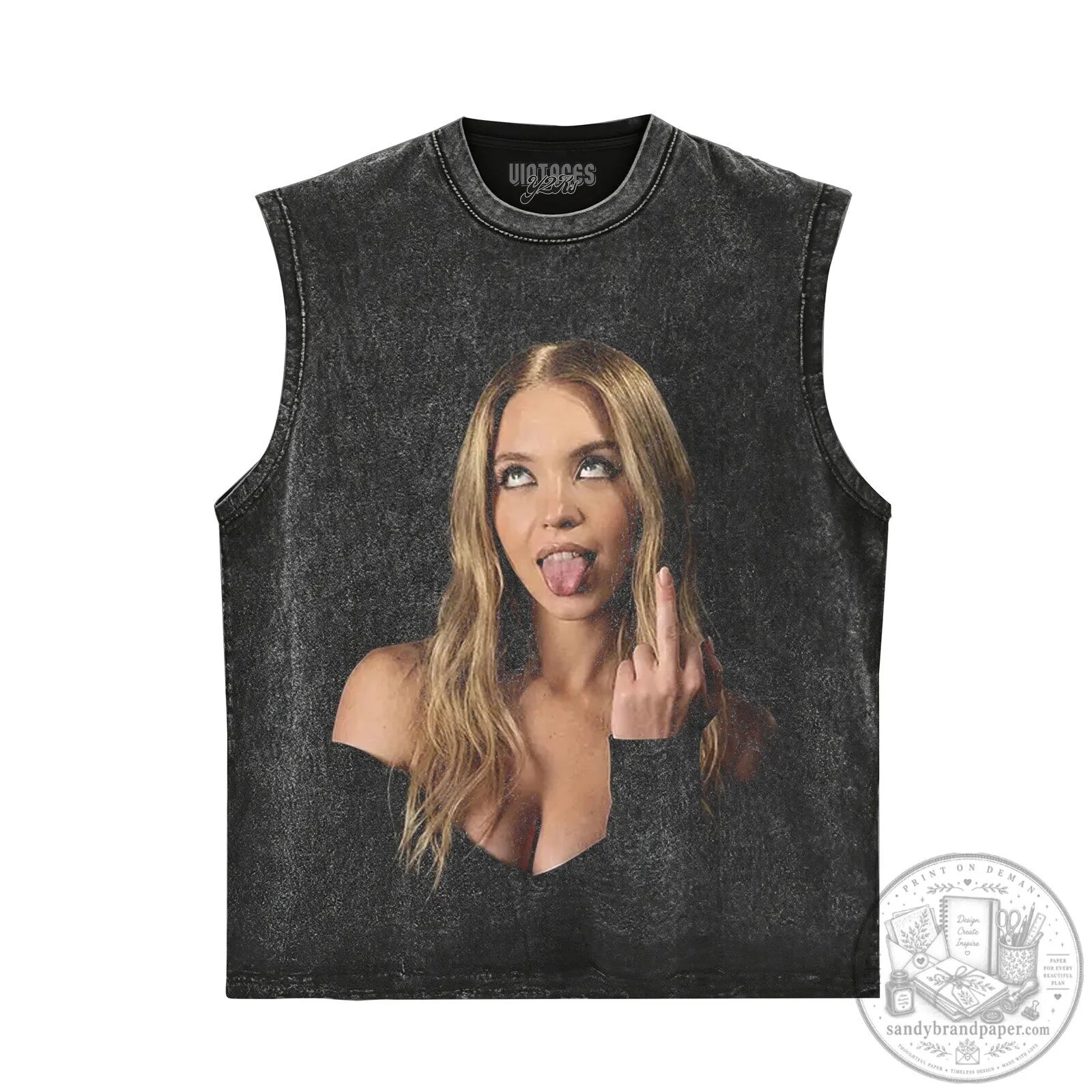 Sydney Sweeney Funny Face Black T-Shirt 9 Sydney Sweeney Funny Face Black T-Shirt