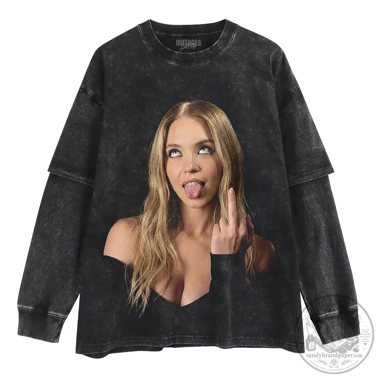 Sydney Sweeney Funny Face Black T-Shirt 10 Sydney Sweeney Funny Face Black T-Shirt