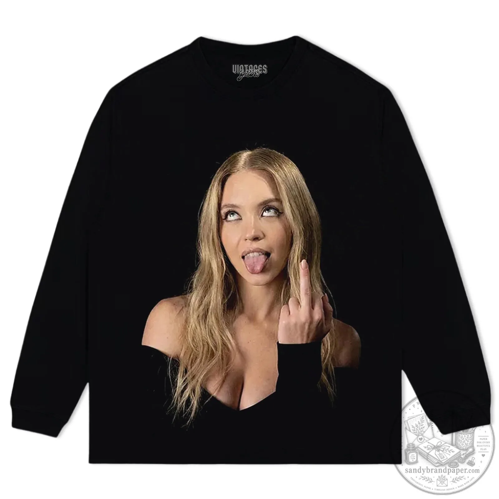 Sydney Sweeney Funny Face Black T-Shirt 11 Sydney Sweeney Funny Face Black T-Shirt