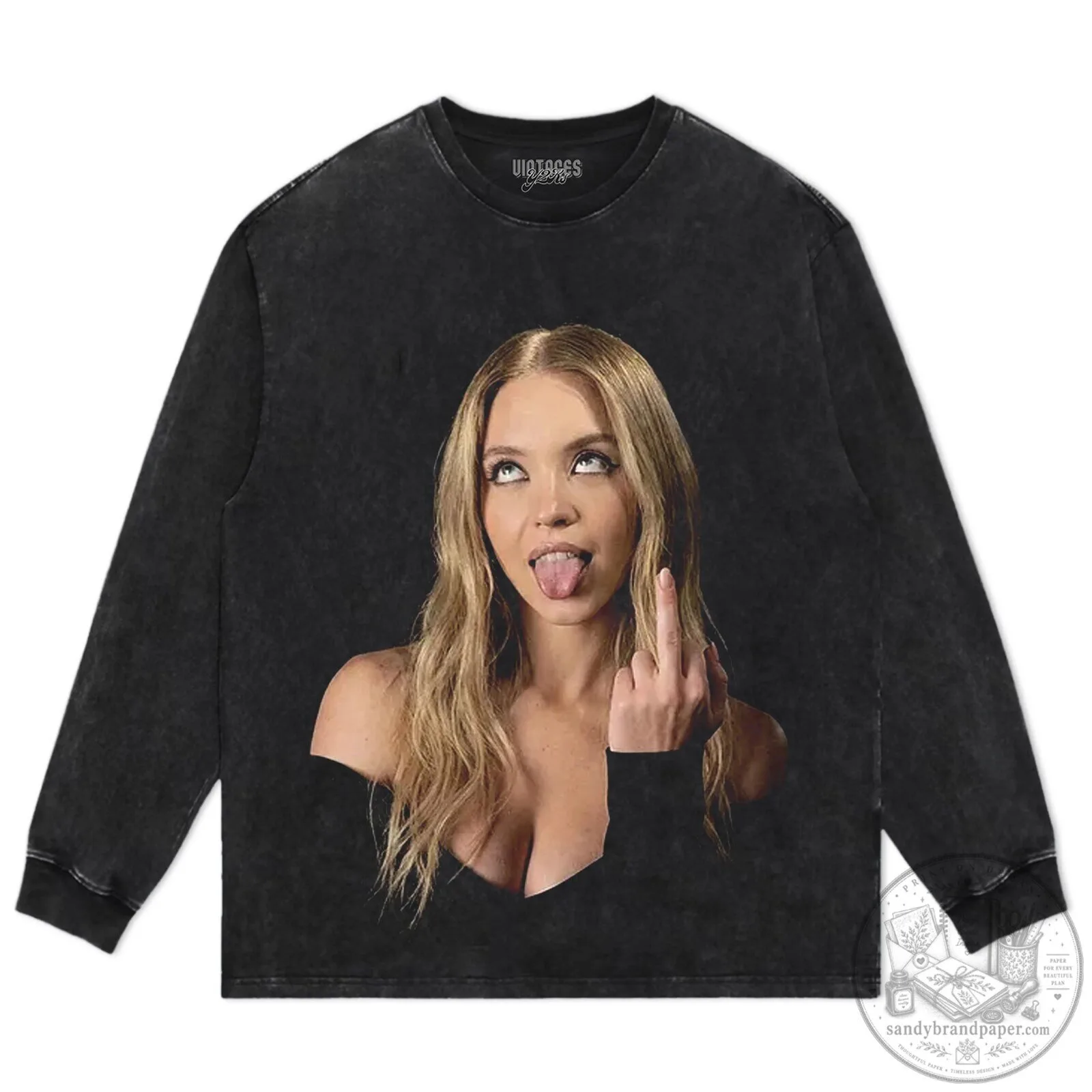 Sydney Sweeney Funny Face Black T-Shirt 12 Sydney Sweeney Funny Face Black T-Shirt