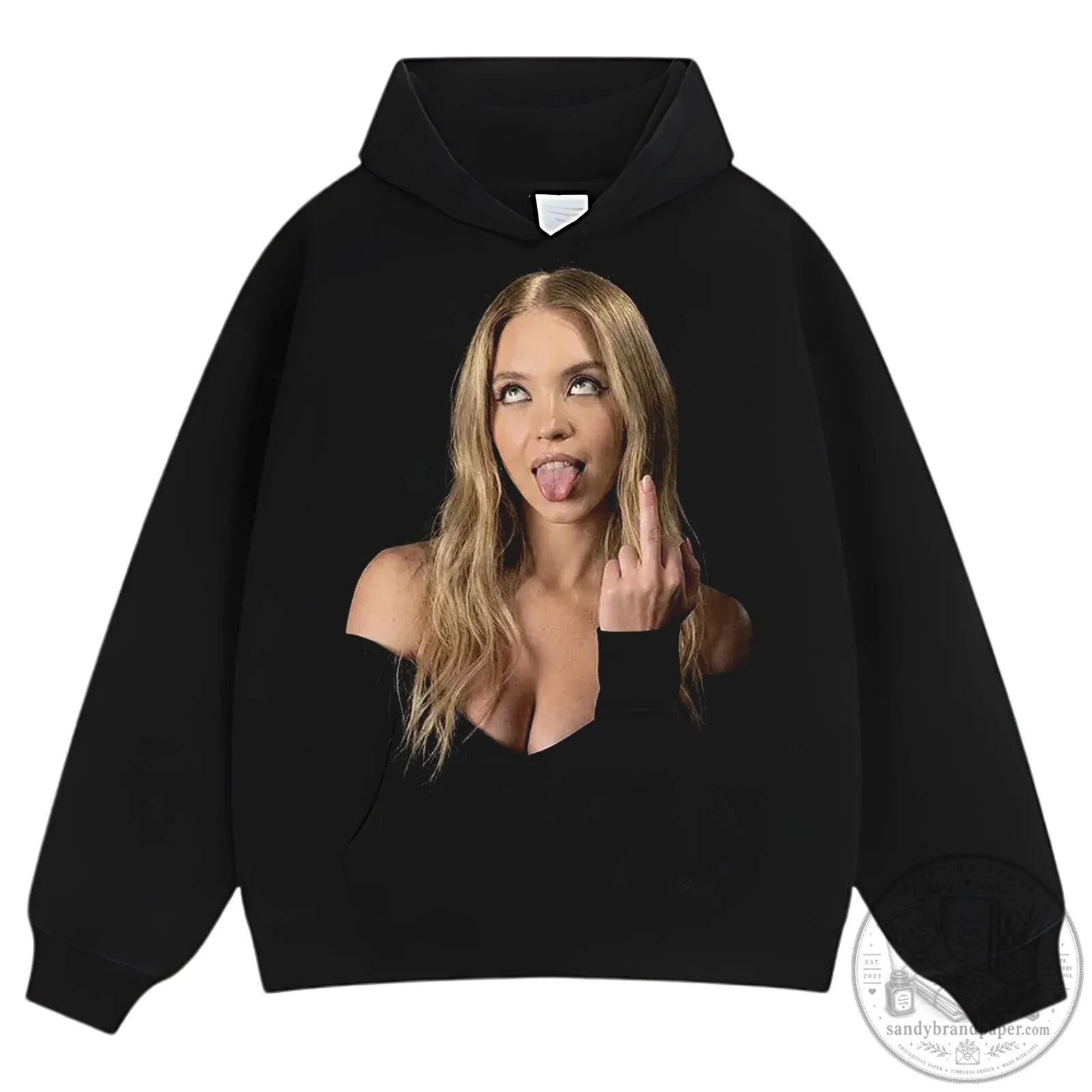 Sydney Sweeney Funny Face Black T-Shirt 13 Sydney Sweeney Funny Face Black T-Shirt