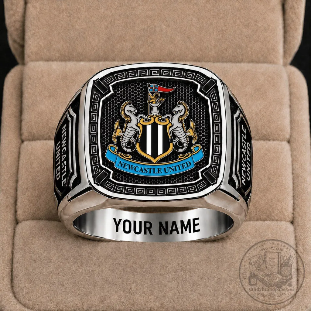 Newcastle United Football Club Personalized Silver Ring for Men