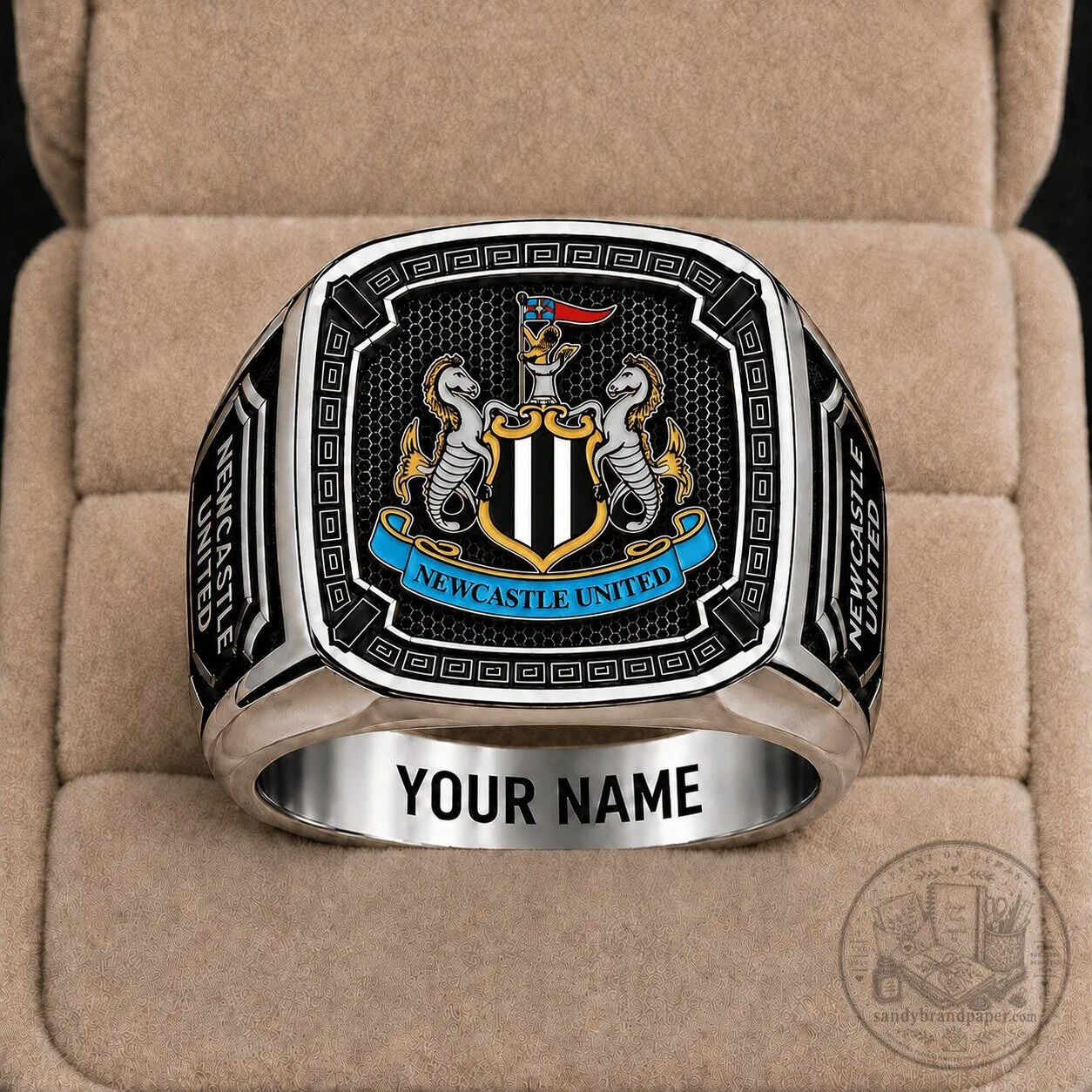 Newcastle United Football Club Personalized Silver Ring for Men