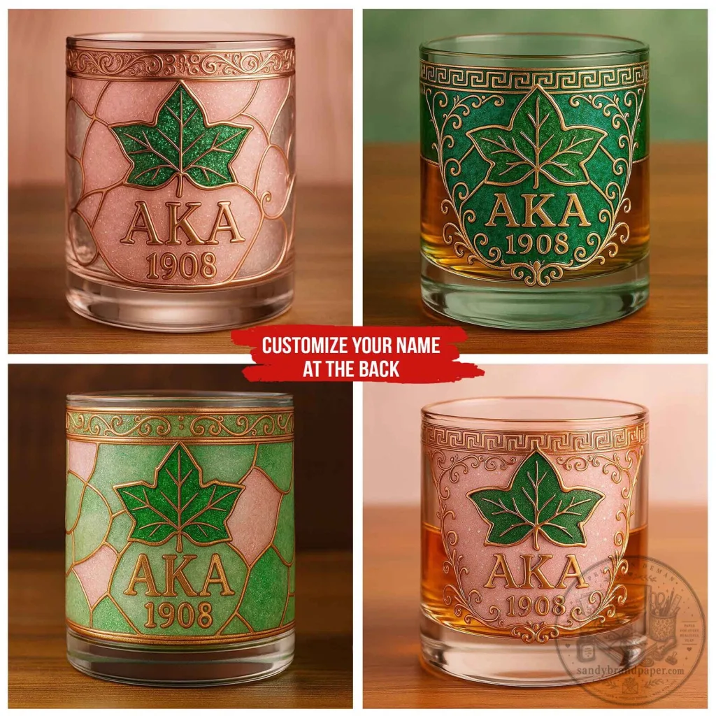 Alpha Kappa Alpha Sorority Inc. Personalized Drinking Glass Alpha Kappa Alpha Sorority Inc. Personalized Drinking Glass