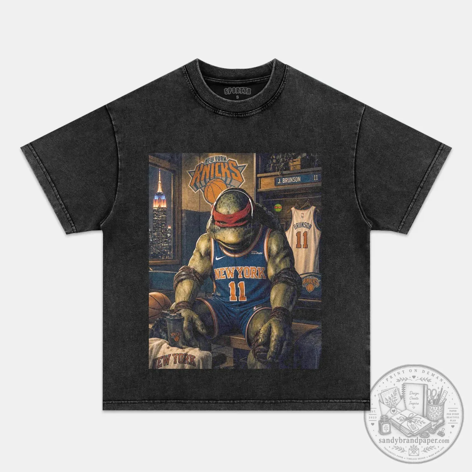 New York Knicks Basketball Leonardo Teenage Mutant Ninja Turtles T-Shirt