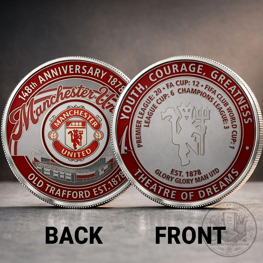 Manchester United 148th Anniversary Old Trafford Football Club Commemorative Coin 4 Manchester United 148th Anniversary Old Trafford Football Club Commemorative Coin