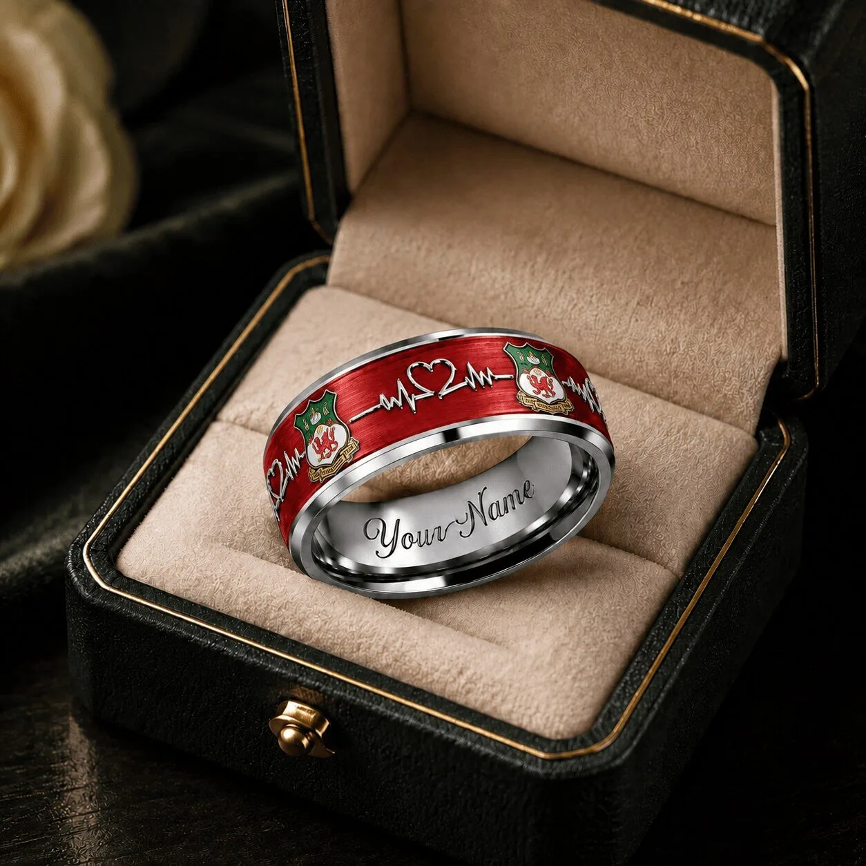 Wrexham EFL Championship Custom Name Ring for Football Club Supporters