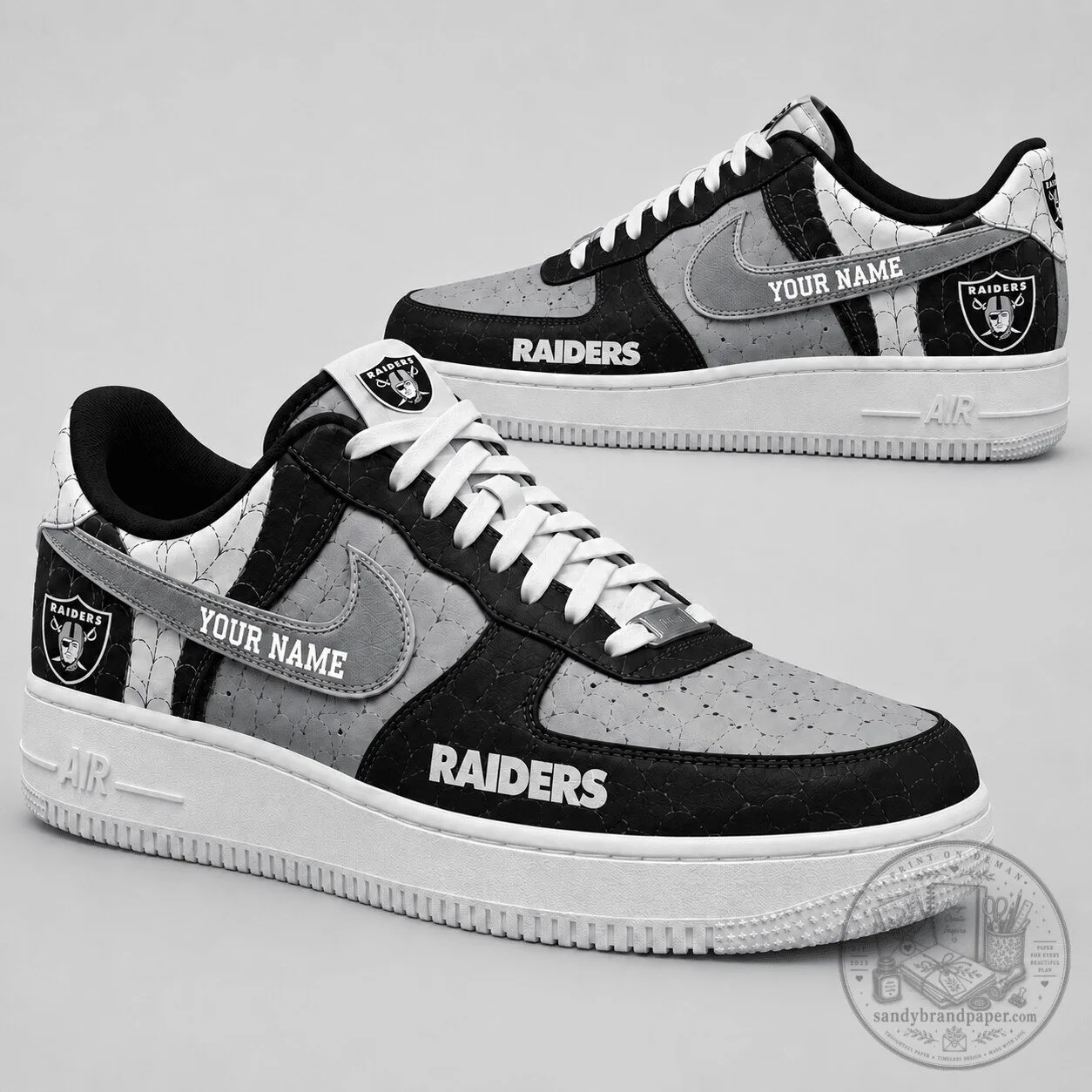 Las Vegas Raiders Personalized Low Top Air Force One Shoes