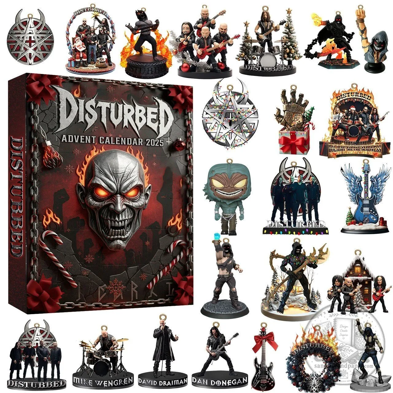 Disturbed Heavy Metal Band 2025 Christmas Holiday Advent Calendar