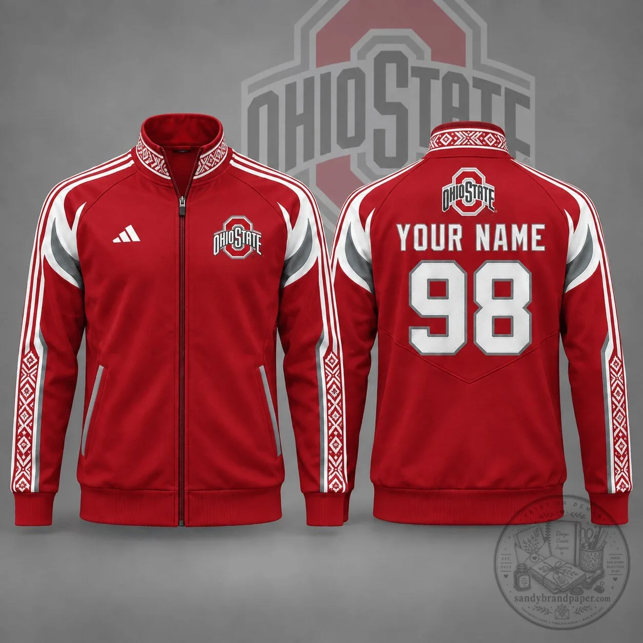 Ohio State Buckeyes Personalized Tradition Line Full Zip Track Jacket