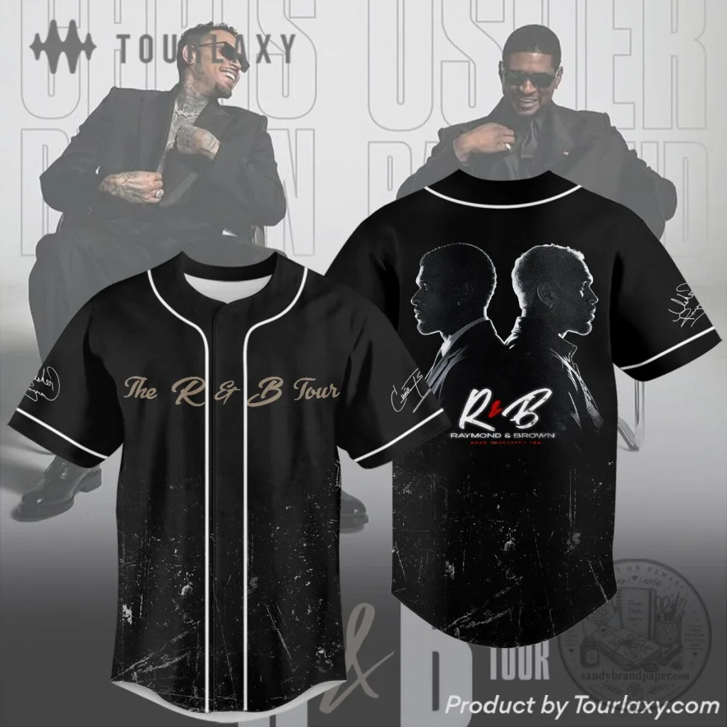 Usher Raymond and Chris Brown The R&B Tour Baseball Jersey