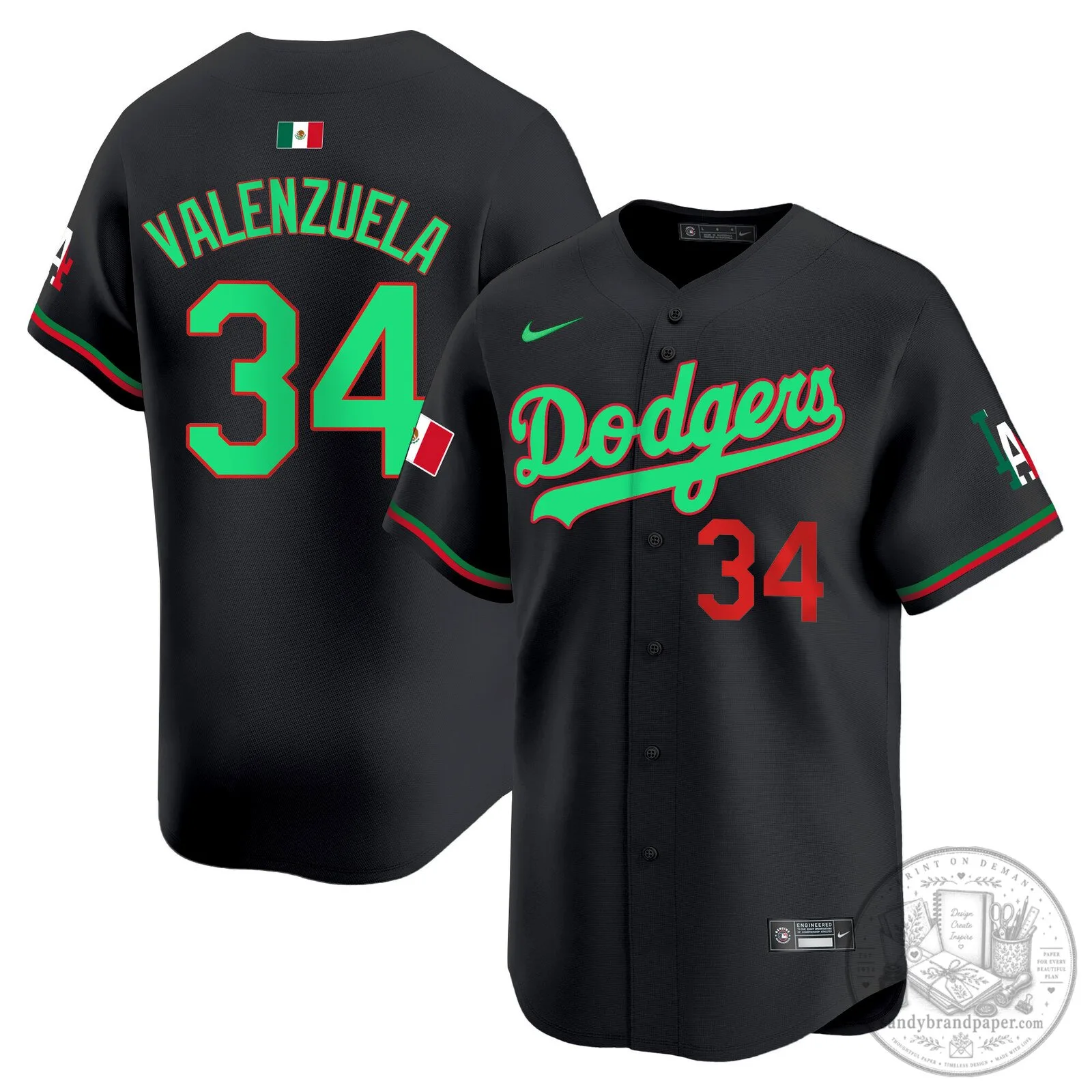 Los Angeles Dodgers Mexico Fernando Valenzuela Baseball Jersey