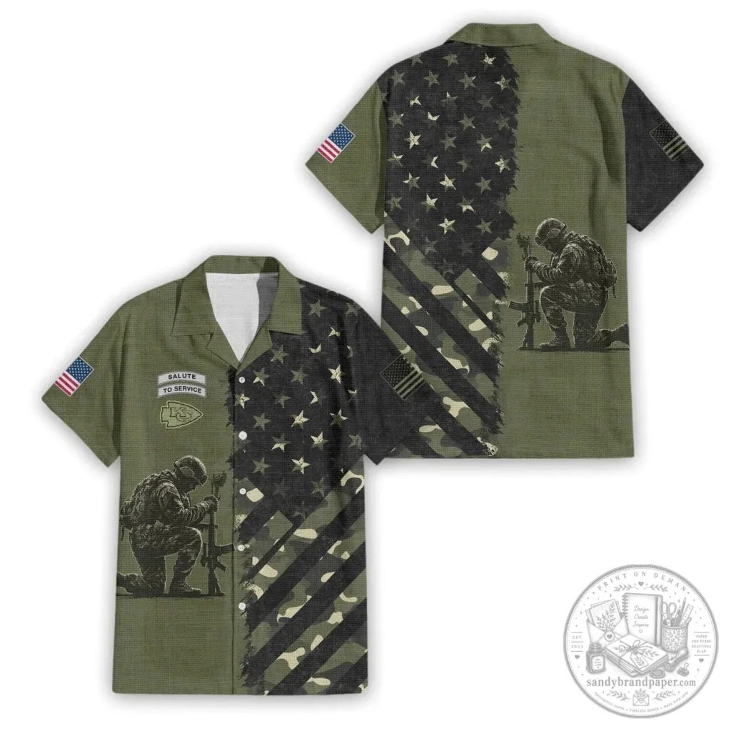 Kansas City Chiefs Salute To Service Military Tribute Hawaiian Shirt Kansas City Chiefs Salute To Service Military Tribute Hawaiian Shirt