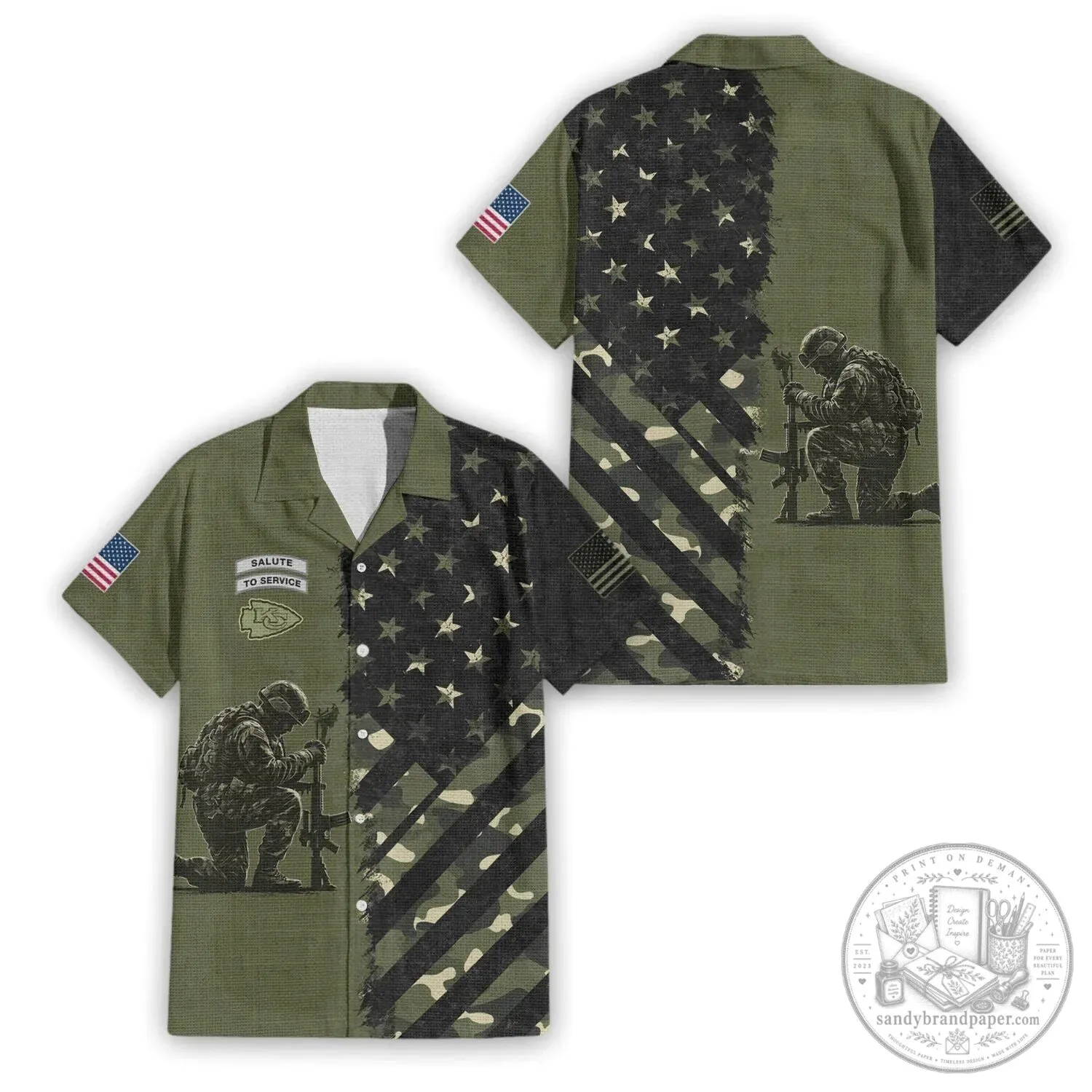 Kansas City Chiefs Salute To Service Military Tribute Hawaiian Shirt