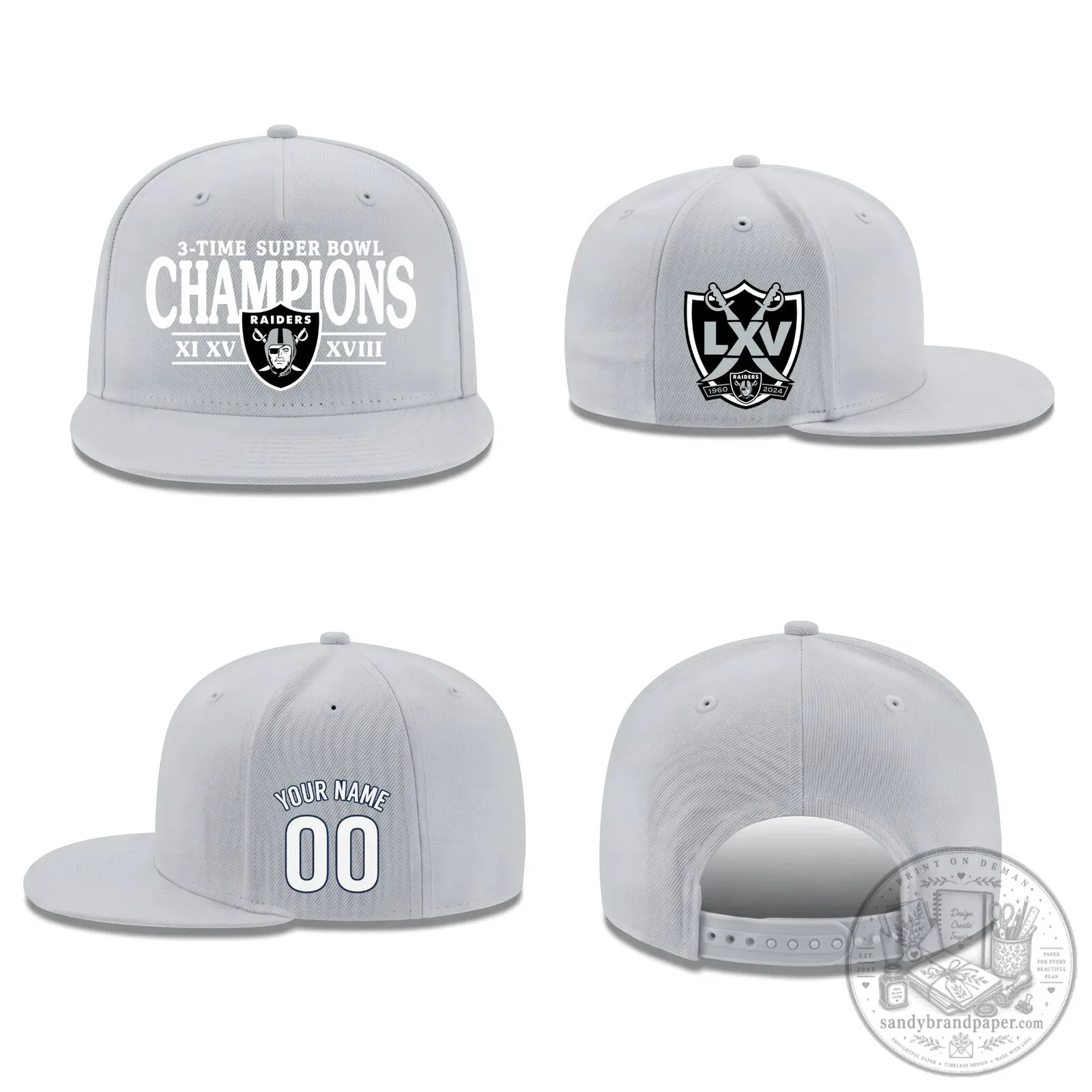 Las Vegas Raiders Super Bowl Champions Personalized Black Snapback Cap Hat 5 Las Vegas Raiders Super Bowl Champions Personalized Black Snapback Cap Hat
