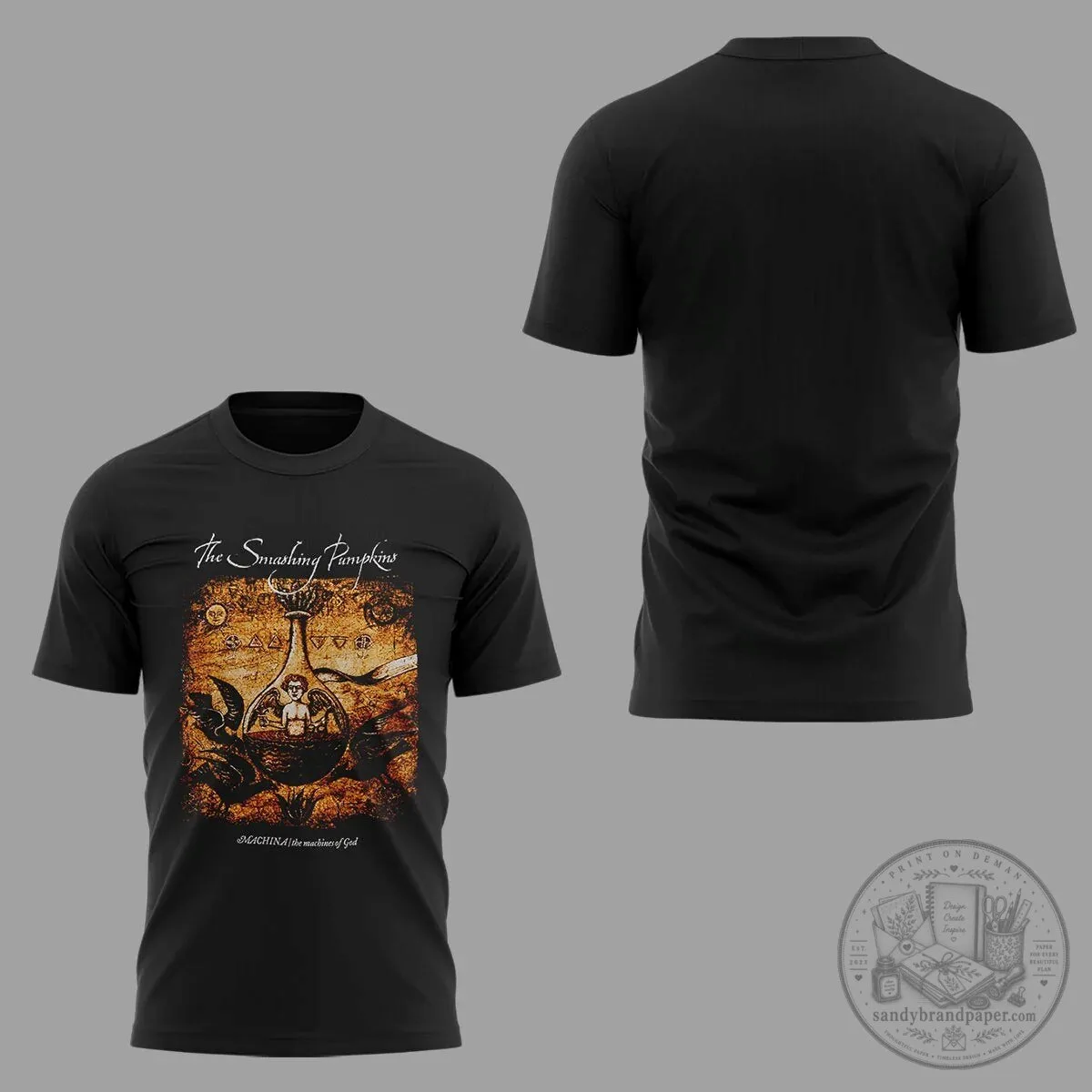 The Smashing Pumpkins Machina The Machines of God Album Art Black T-Shirt 3 The Smashing Pumpkins Machina The Machines of God Album Art Black T-Shirt