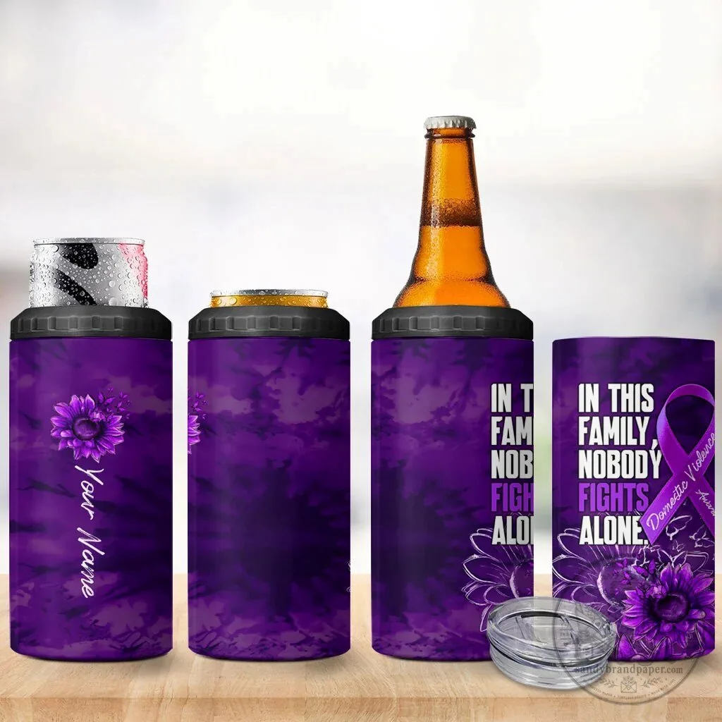 Domestic Violence Awareness Purple Ribbon Sunflower Nobody Fights Alone Tumbler 8 Domestic Violence Awareness Purple Ribbon Sunflower Nobody Fights Alone Tumbler