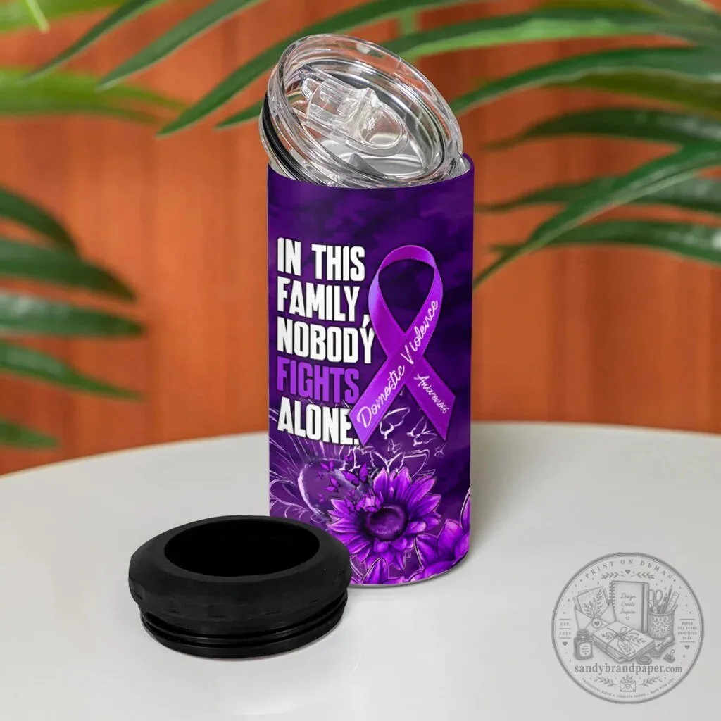 Domestic Violence Awareness Purple Ribbon Sunflower Nobody Fights Alone Tumbler 10 Domestic Violence Awareness Purple Ribbon Sunflower Nobody Fights Alone Tumbler