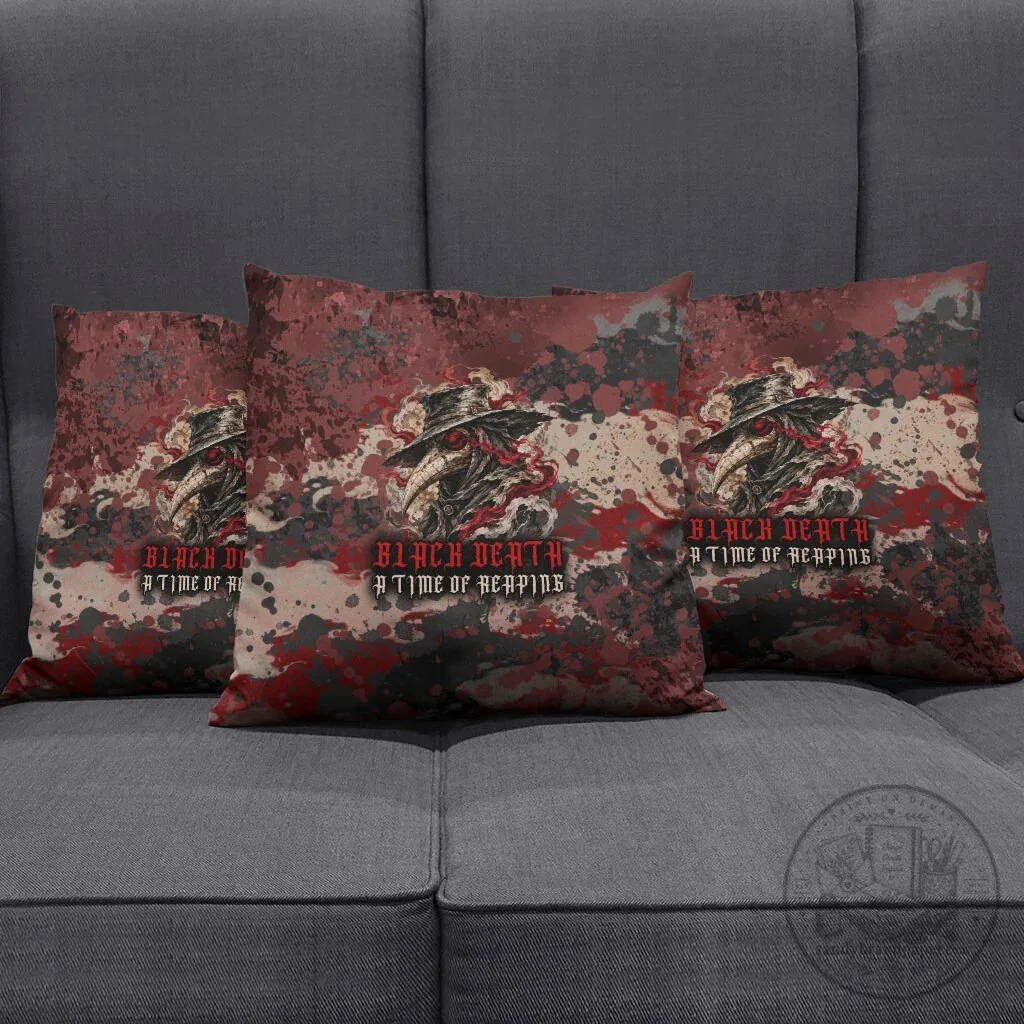Black Death A Time Of Reaping Grim Reaper Plague Doctor Gothic Pillow 7 Black Death A Time Of Reaping Grim Reaper Plague Doctor Gothic Pillow