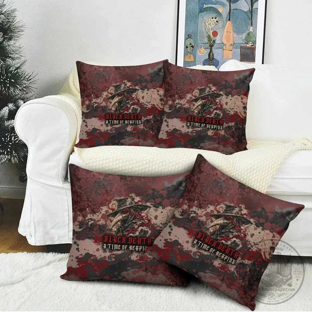 Black Death A Time Of Reaping Grim Reaper Plague Doctor Gothic Pillow 8 Black Death A Time Of Reaping Grim Reaper Plague Doctor Gothic Pillow