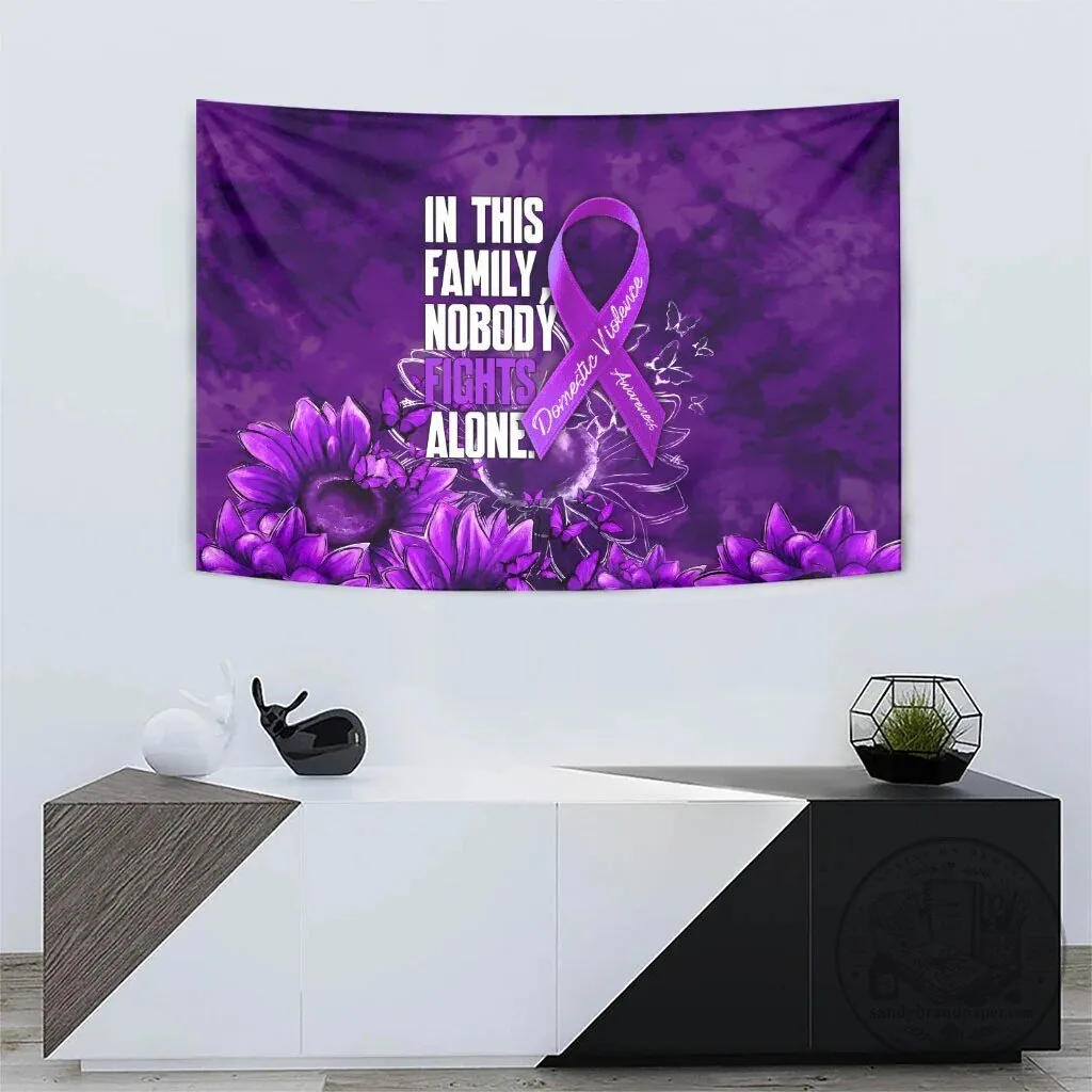 Domestic Violence Awareness Purple Ribbon Sunflower Wall Tapestry 8 Domestic Violence Awareness Purple Ribbon Sunflower Wall Tapestry