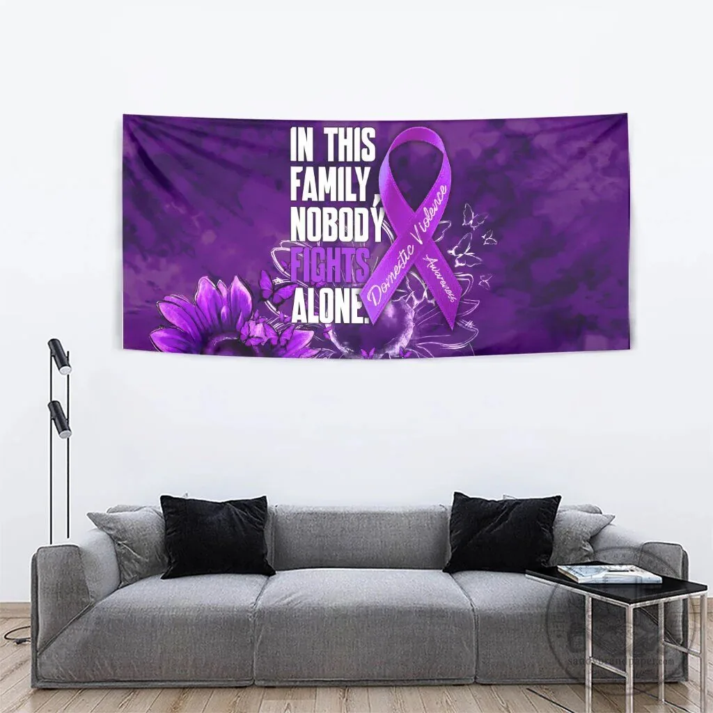 Domestic Violence Awareness Purple Ribbon Sunflower Wall Tapestry 10 Domestic Violence Awareness Purple Ribbon Sunflower Wall Tapestry