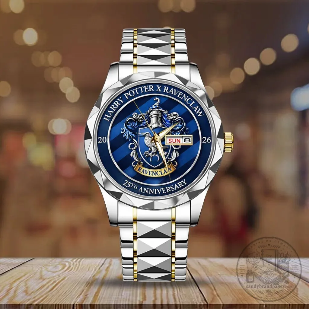 Harry Potter Ravenclaw 25th Anniversary Gold and Silver Stainless Steel Watch 6 Harry Potter Ravenclaw 25th Anniversary Gold and Silver Stainless Steel Watch