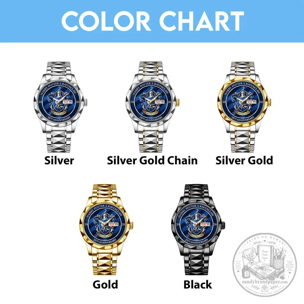 Harry Potter Ravenclaw 25th Anniversary Gold and Silver Stainless Steel Watch 9 Harry Potter Ravenclaw 25th Anniversary Gold and Silver Stainless Steel Watch