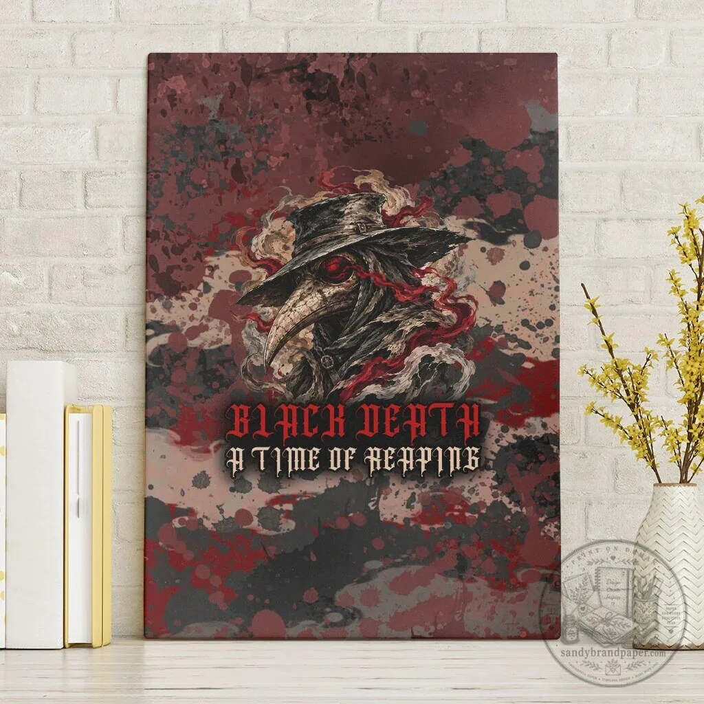 Black Death A Time Of Reaping Grim Reaper Plague Doctor Gothic Horror Canvas Wall Art