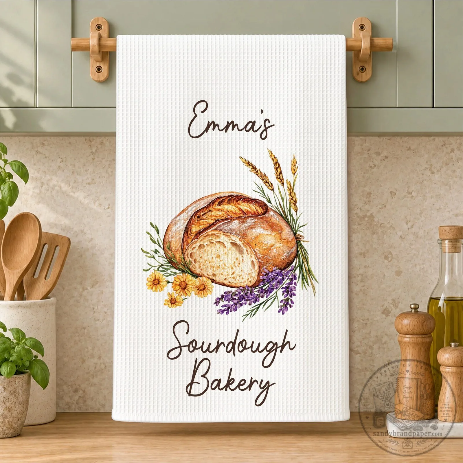 Personalized Sourdough Bakery Kitchen Towel, Custom Bread Baking Gift for Bakers 8 Personalized Sourdough Bakery Kitchen Towel, Custom Bread Baking Gift for Bakers