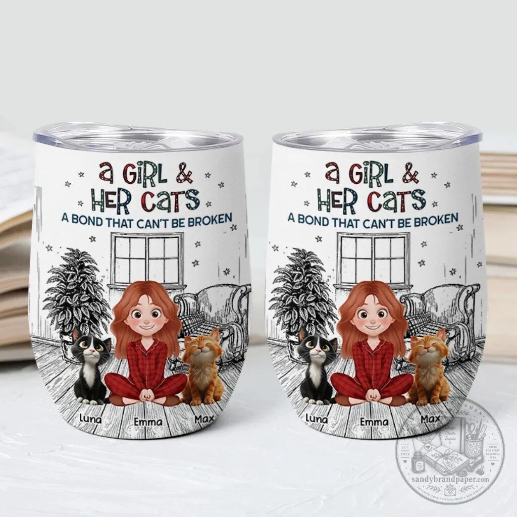 Personalized Boy and Cat A Bond That Can't Be Broken Tumbler with Lid 4 Personalized Boy and Cat A Bond That Can