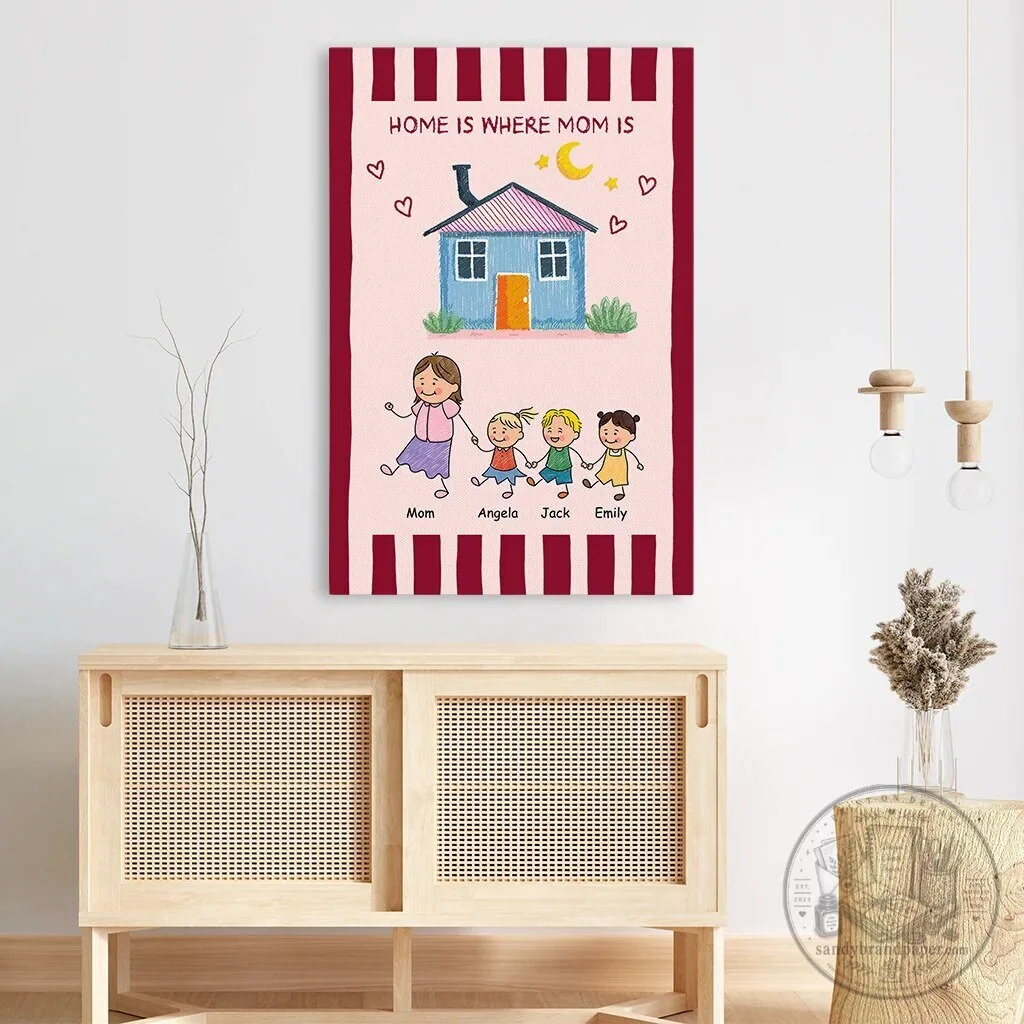 Personalized Home Is Where Mom Is Family Portrait Canvas Wall Art 6 Personalized Home Is Where Mom Is Family Portrait Canvas Wall Art