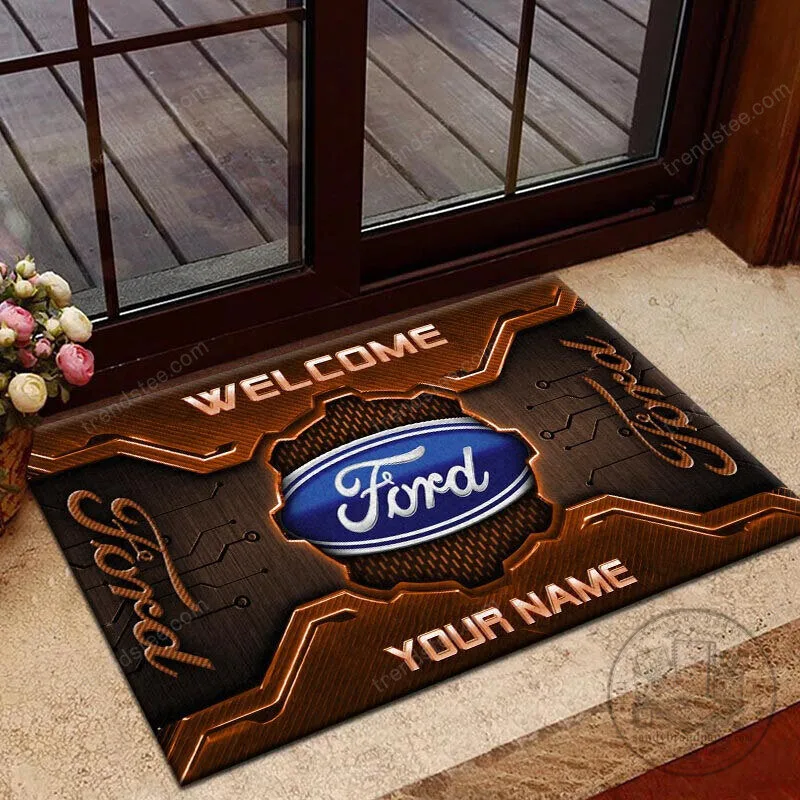Ford Blue Logo Welcome Custom Name Personalized Doormat 9 Ford Blue Logo Welcome Custom Name Personalized Doormat