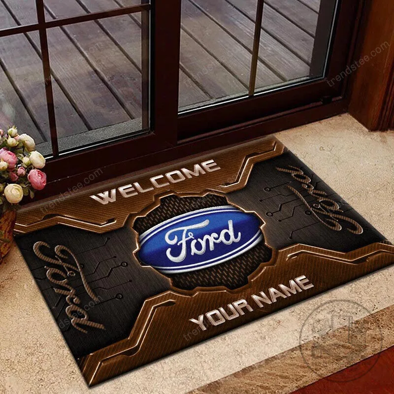 Ford Blue Logo Welcome Custom Name Personalized Doormat 10 Ford Blue Logo Welcome Custom Name Personalized Doormat