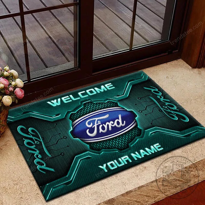 Ford Blue Logo Welcome Custom Name Personalized Doormat 11 Ford Blue Logo Welcome Custom Name Personalized Doormat