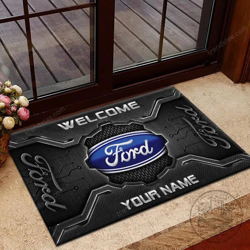 Ford Blue Logo Welcome Custom Name Personalized Doormat 13 Ford Blue Logo Welcome Custom Name Personalized Doormat
