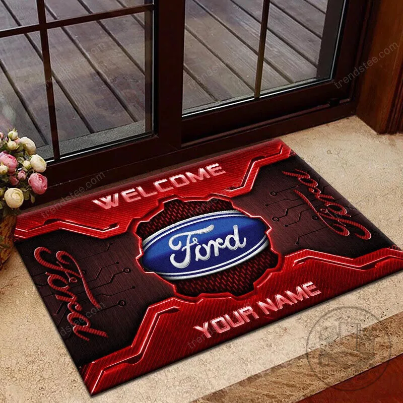 Ford Blue Logo Welcome Custom Name Personalized Doormat 14 Ford Blue Logo Welcome Custom Name Personalized Doormat