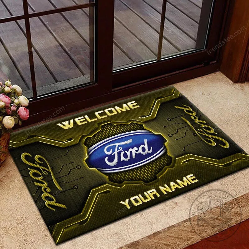 Ford Blue Logo Welcome Custom Name Personalized Doormat 15 Ford Blue Logo Welcome Custom Name Personalized Doormat